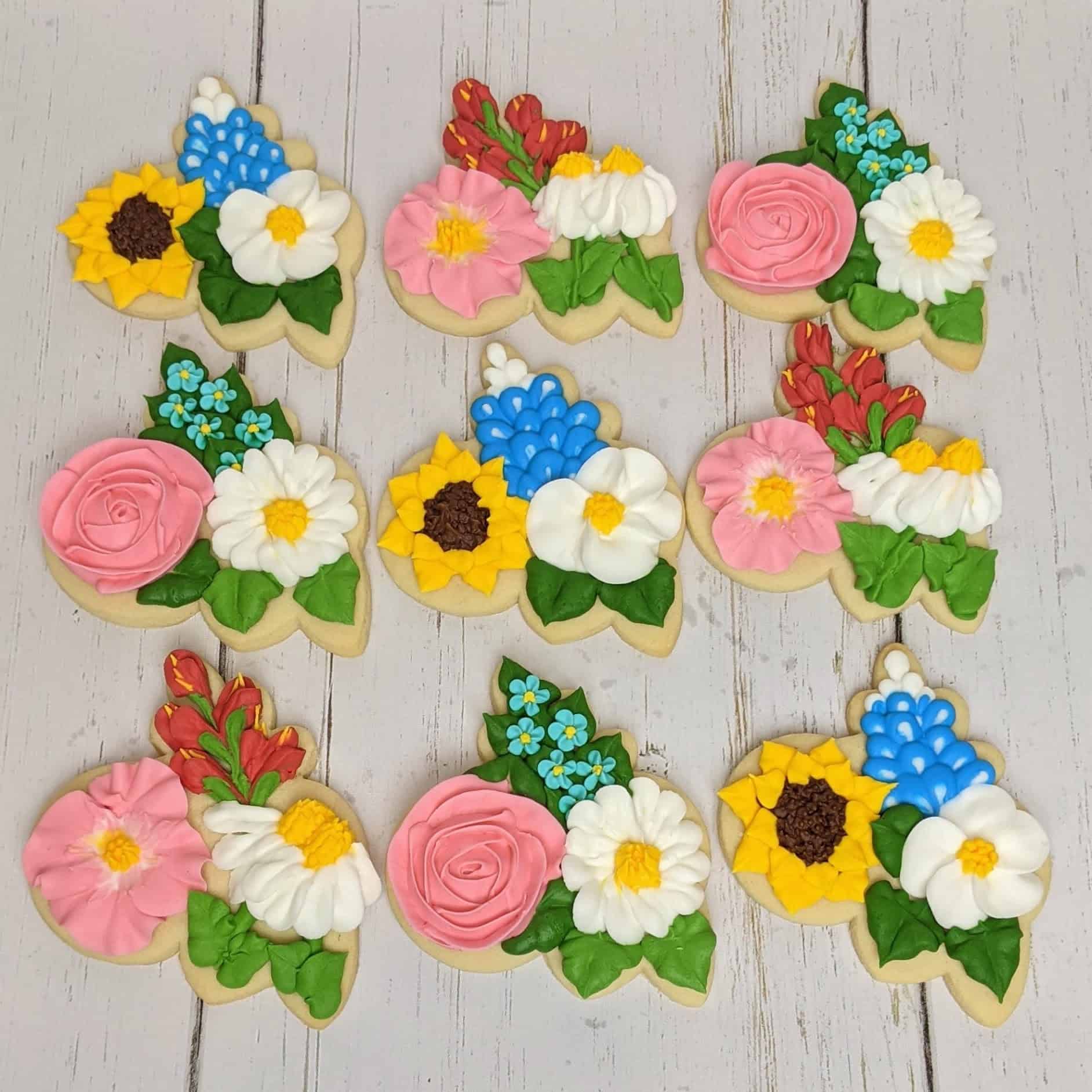 spring flowers cookies