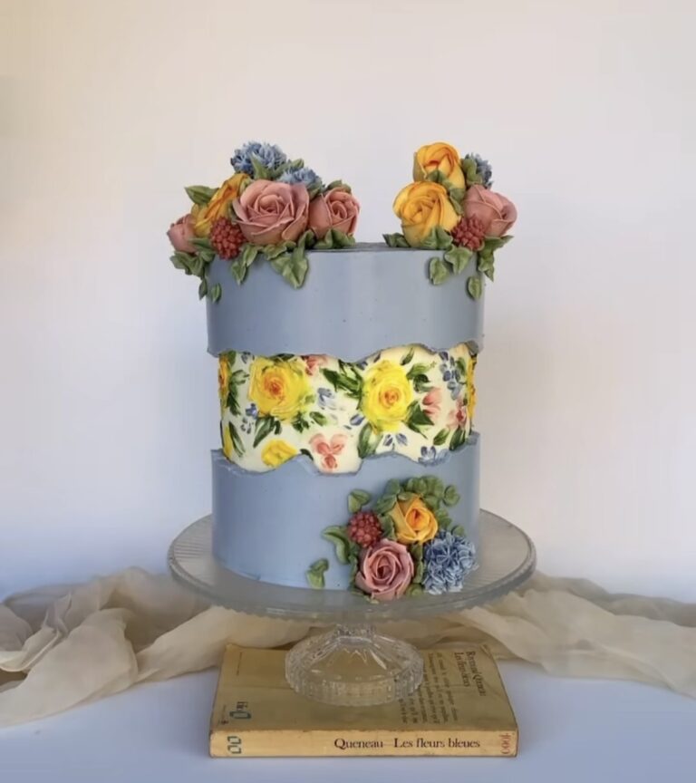 floral fault line cake floral fault line cake