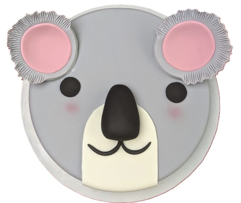fondant animal cake koala Koala face cake with pink ears.
