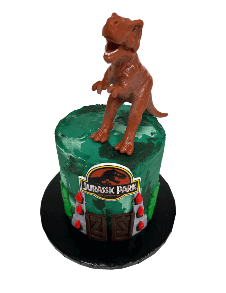 jurassic park cake Dinosaur cake with Jurassic Park theme