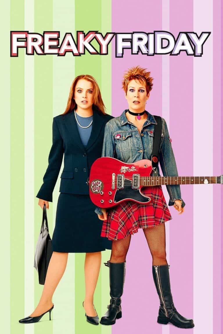p32185 p v8 as Freaky Friday movie poster with two characters.