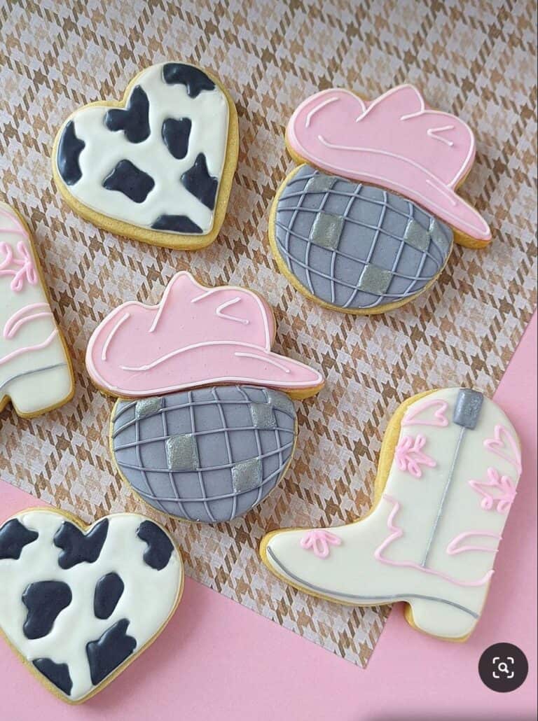 img 5033 Cowboy boot, hat, heart, disco ball cookies