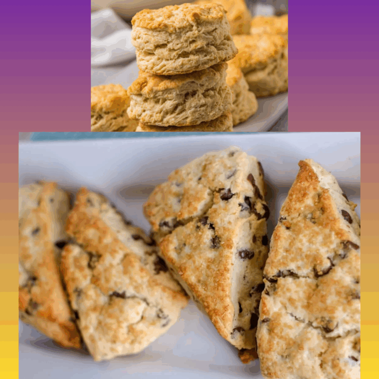 square class poses (3) Biscuits and scones displayed on plates.