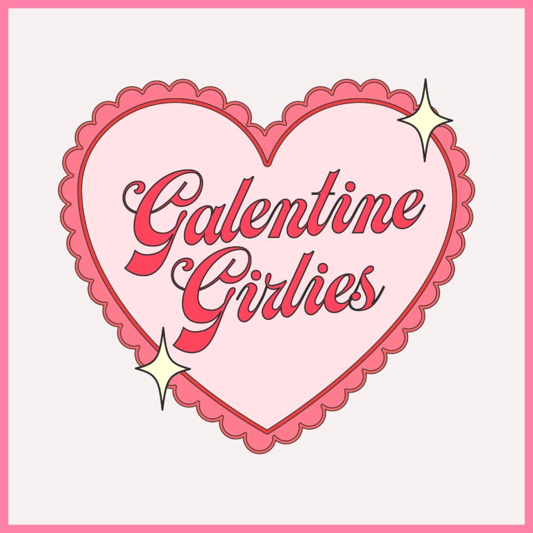 A romantic heart-shaped cake topper featuring "Valentine Girls" text, surrounded by decorative pink borders and sparkling highlights, perfect for Valentine's Day, birthdays, and special celebrations. Made for cake decorating supplies.