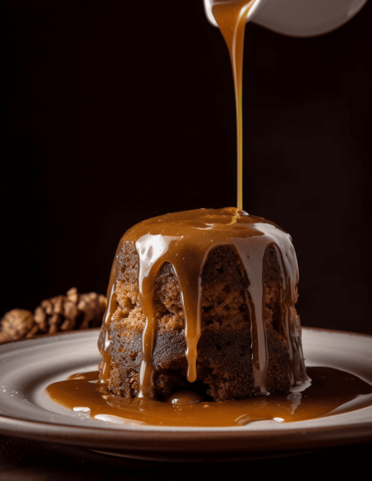 Decadent chocolate cake with caramel drizzle on plate, rich and moist dessert perfect for special occasions, available at Over the Top Cake Supplies for baking enthusiasts and home bakers.