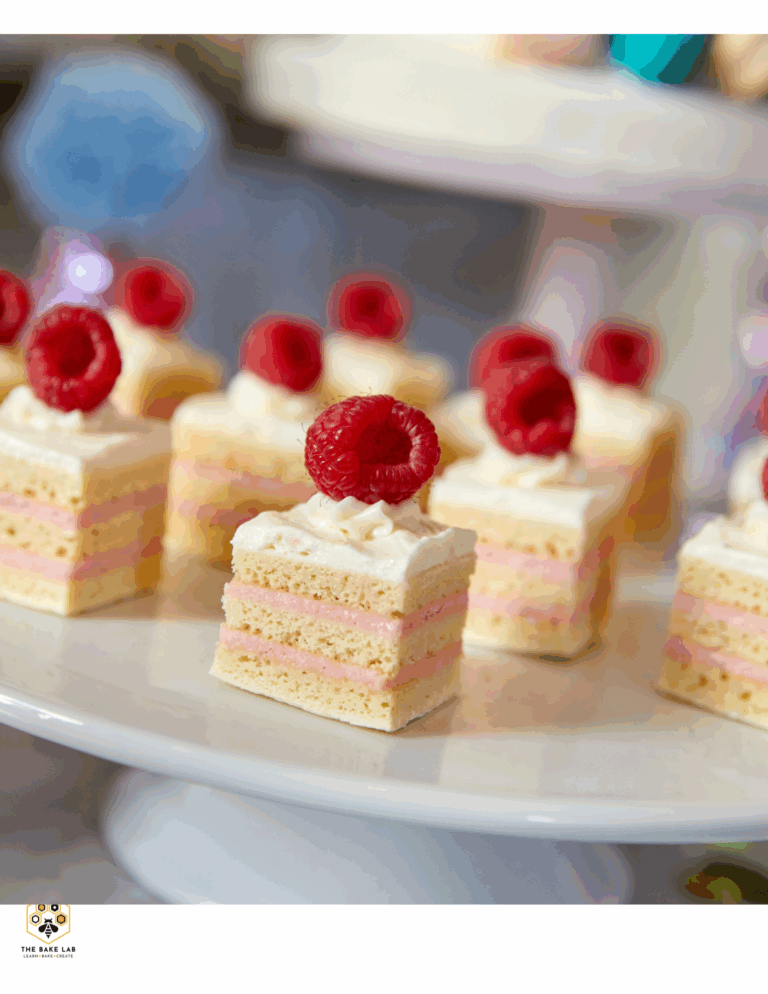 Cake decorating supplies, frosting tools, edible decorations, cake toppers, baking accessories, cake crusts, dessert garnishes, pastel pink filling, raspberry toppings, bakery equipment.