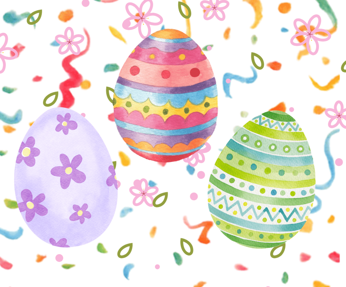 Easter egg cookies decorated with vibrant colors, floral patterns, and festive sprinkles, perfect for homeschool Easter celebrations and holiday baking.