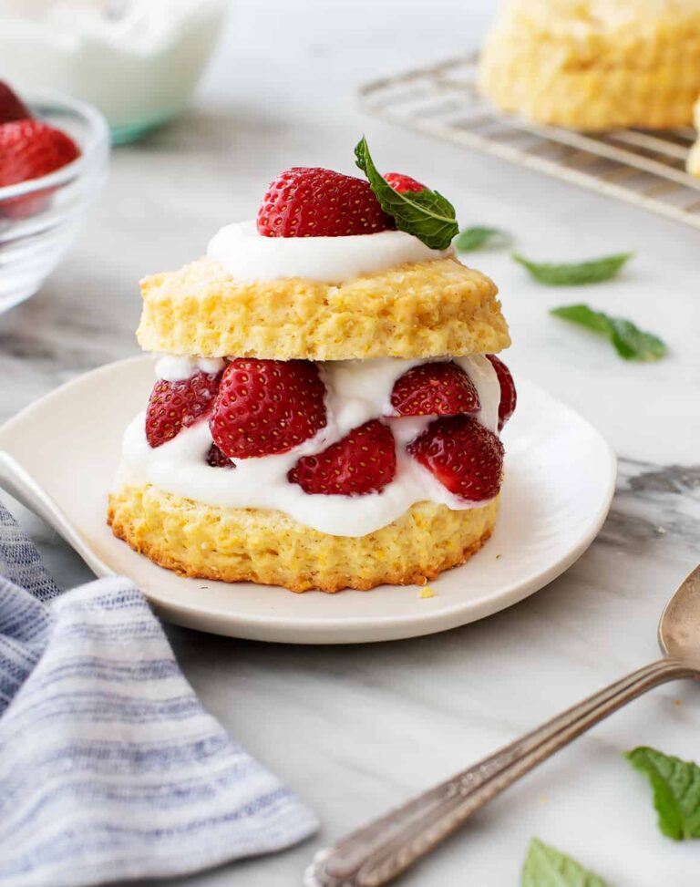 Strawberry Shortcake from Scratch Delicious homemade strawberry shortcake with fresh strawberries, whipped cream, and fluffy cake layers, perfect for baking enthusiasts and cake decorating supplies.