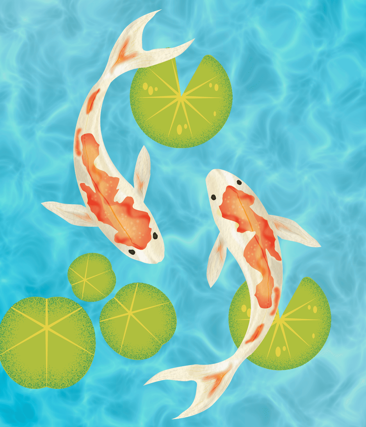 Elegant gelatin koi pond cake with colorful koi fish and lime slices, perfect for Asian-inspired celebrations and cake decorating supplies.