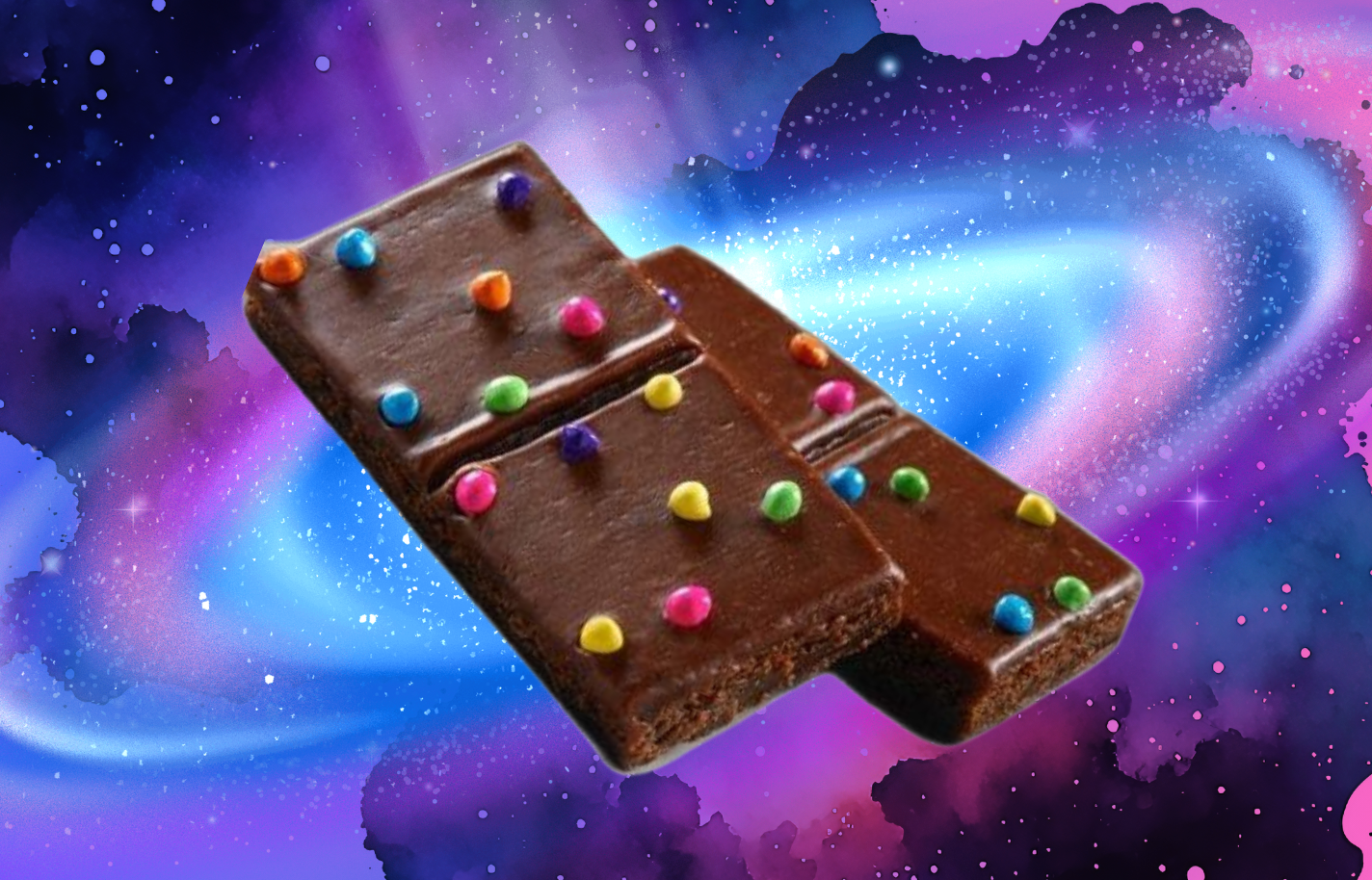 Chocolate brownie bars with vibrant sprinkles, perfect for cake decorating and dessert toppings.