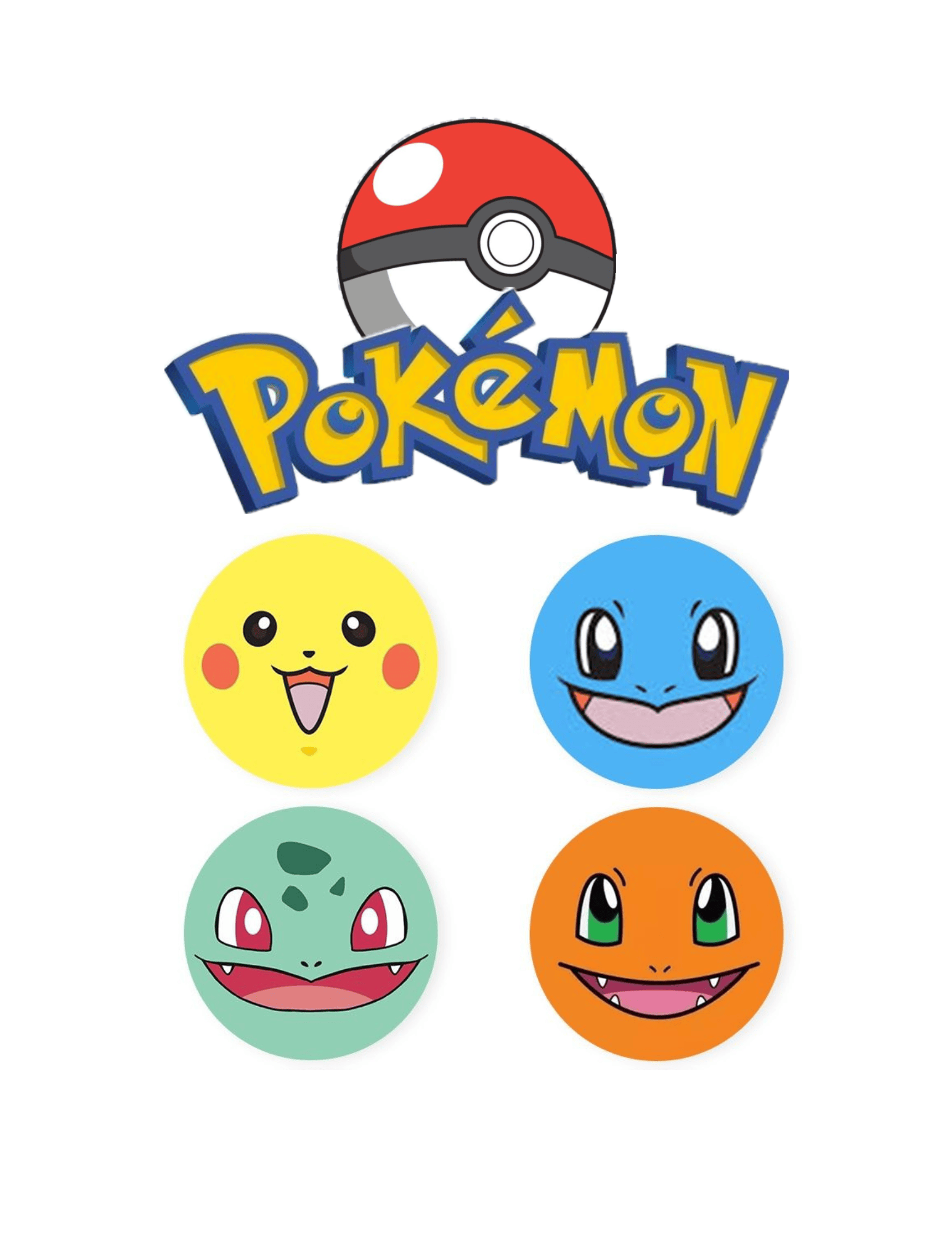 Colorful Pokémon-themed cupcakes featuring Pikachu, Squirtle, Bulbasaur, and Charmander for kids' camp activities. Perfect for Pokémon fans and cake decorating enthusiasts.