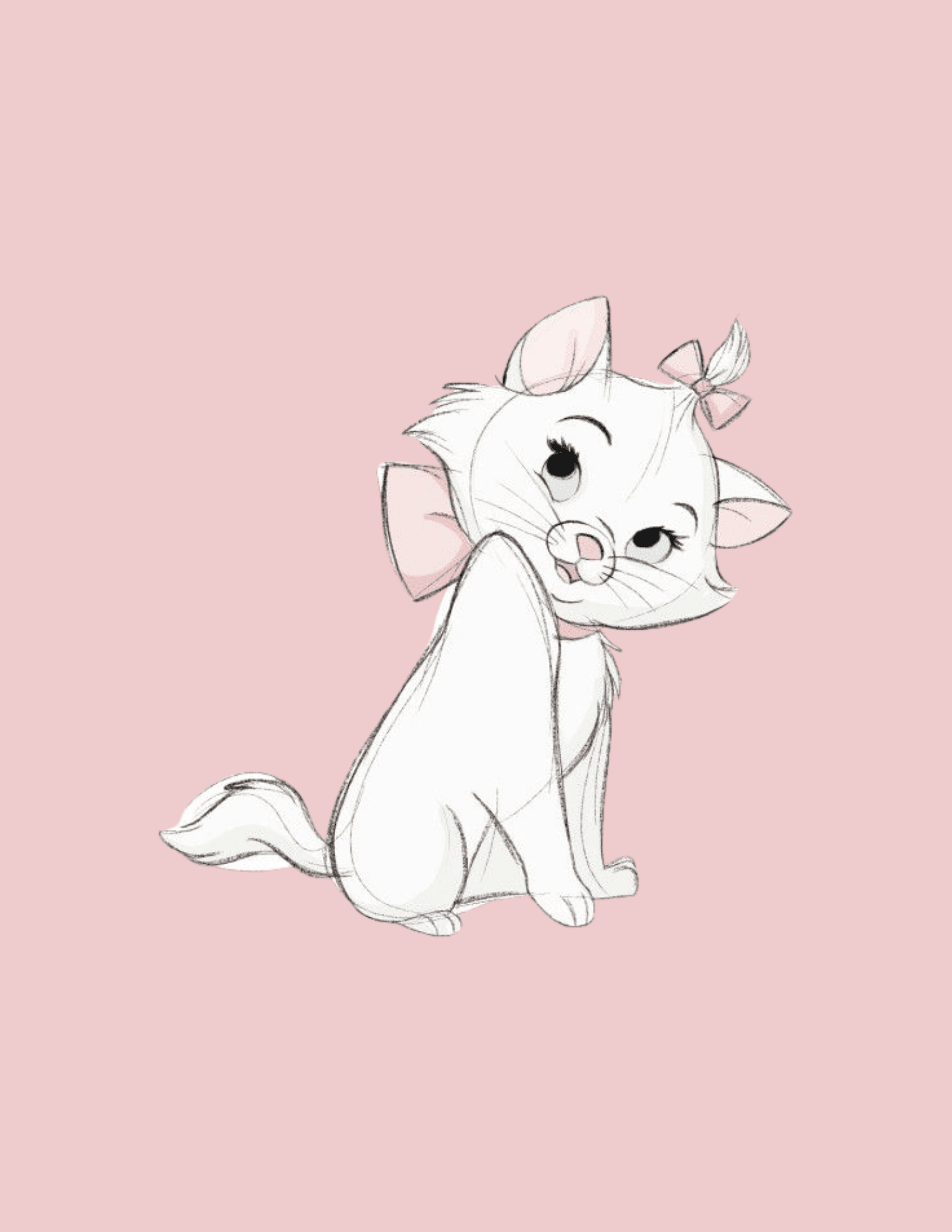 Adorable cartoon white cat with pink ears and a bow, perfect for cake decorating and baking supplies from Over the Top Cake Supplies.