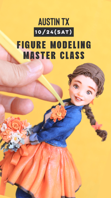 Figure Modeling Master Class Autumn Bride Promotional image for Figure Modeling Master Class in Austin, TX on 10/24, featuring a detailed doll figure with floral accessories.